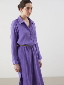 Dokulu M?slin G?mlek Elbise