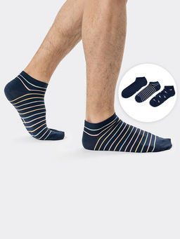 Носки мужские (3 пары) синие с разными рисунками