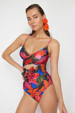 TRENDYOLMILLA Cicek Desenli Kruvaze Baglamal? Regular Mayo TBESS20MA0031  фото 5