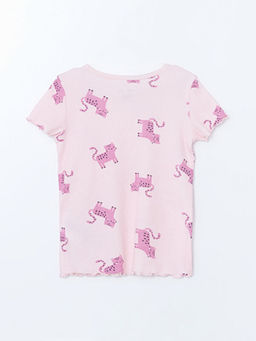 Bisiklet Yaka Desenli K?z Bebek Pijama ?st