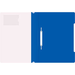 Цена за 10 шт. Папка-скоросшиватель Calligrata, А4, 180 мкм, карман для визитки, прозрачный верх, синяя