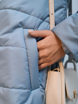 Пальто демисезонная "Анель" голубой