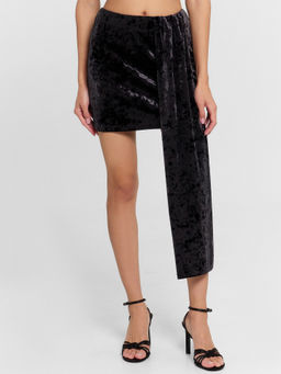 Велюровая юбка женская черная - Mark formelle фото 2