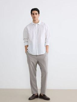 Regular Fit ?izgili Poplin Erkek G?mlek