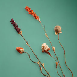 Сухоцвет на бамбуковом стебле, 150 см, белый