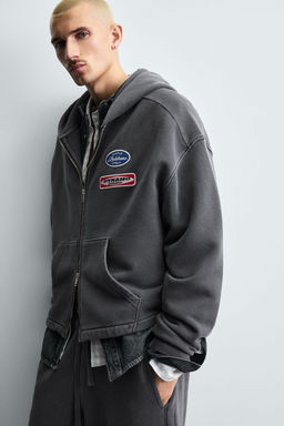 WASHED PATCH HOODIE