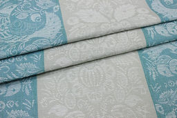 Холст полотенечный жаккард Птицы цв.бирюзово-зеленый/серый, ш.0.5м, лен-30%, хл-70% - Купава фото 3