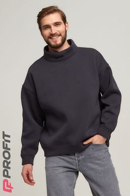 Спортивный мужской свитшот с начесом, цвет антрацит swm.041.004