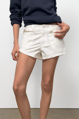 SHORTS BOLSILLOS CORDONES / Blanco - Zara фото 3
