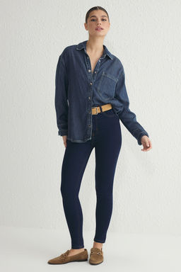 TRENDYOLMILLA Siyah Yuksek Bel Jegging Jeans TWOAW24JE00264 фото 9