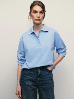 Лонгслив оверсайз с отложным воротником / Zarina