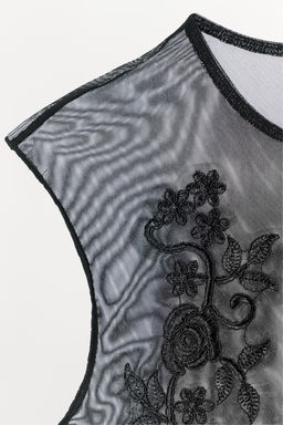 BODY TUL BORDADOS / Negro - Zara фото 6