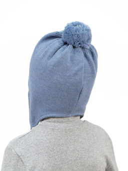 Шапка вязаная голубая Ш-108 (48-50)