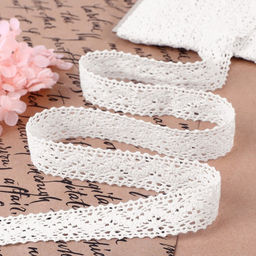 Кружево вязаное, 20 мм, 10±1 м, белое
