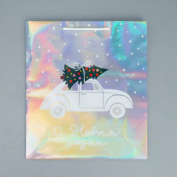 Пакет голографический Спешу к тебе, M 26 30 9 см - Дарите счастье фото 7