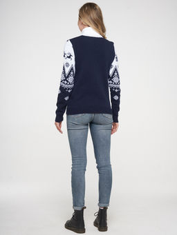 Свитер женский 202-4005. 189/293 т.синий/белый