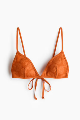 Top de bikini de tri?ngulo estampado