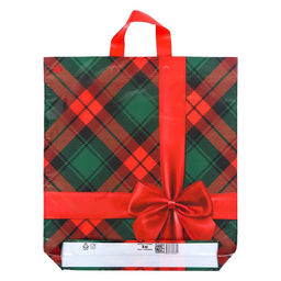 Цена за 50 шт. Пакет «Бантик на красном», полиэтиленовый с петлевой ручкой, 44×40 см, 70 мкм