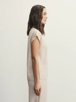 Блузка с коротким рукавом из фактурной ткани / Zarina  фото 4