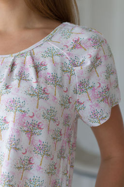 Ночная сорочка женская из кулирки с лайкрой Маргарита-2 бело-розовый - Амадэль фото 8