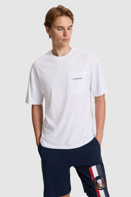 Erkek Beyaz Comfort Fit Bisiklet Yaka Ti__rt