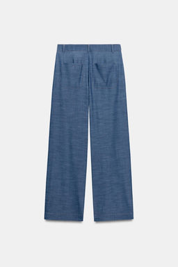 PANTAL?N ANCHO CINTURA CRUZADA / Azul - Zara фото 7