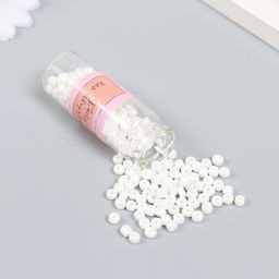 Цена за 3 шт. Бисер 6/0 в бутылочке Облако 20 гр керамический блеск 6х2х2 см - Арт узор фото 2