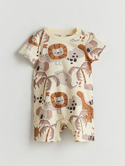 Bisiklet Yaka Bask?l? Erkek Bebek Tulum