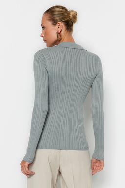 Mint Merserize Gorunumlu Fitilli Polo Yaka Triko H?rka TWOAW20HI0070