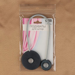 Подхват для штор Вязаный круг, на пружине, d = 6/3,5 см, 23,5 см, цвет тёмно-серый - Арт узор фото 8