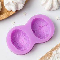 Цена за 2 шт. Молд для заливки Пасхальное яйцо, силикон, 10.4?5.5 см, розовый - Simaland фото 6