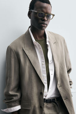 WASHED 100% LINEN SUIT BLAZER - Zara фото 5