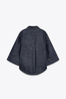 Z1975 WIDE SLEEVE DENIM SHIRT - Zara фото 6