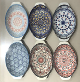 Блюдо с ручками овальное 27х17х4,5 см / WY-43 /уп 48/