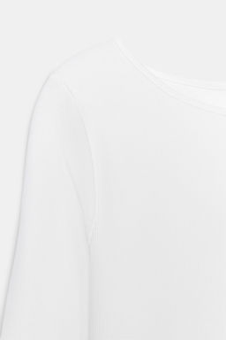COTTON BOAT NECK T-SHIRT - Zara фото 11