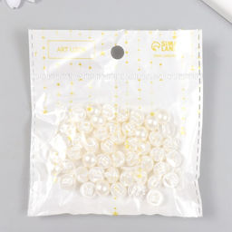 Цена за 2 шт. Пуговицы пластик для творчества на ножке «Жемчужный шарик» набор 50 шт. 1×1 см