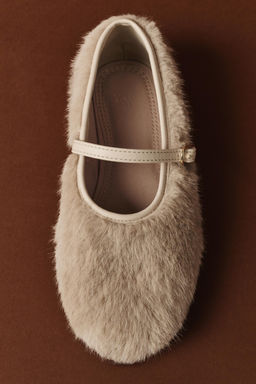 FAUX FUR BALLET FLATS - Zara фото 8