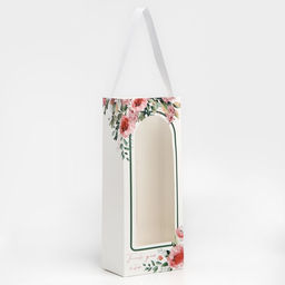 Цена за 5 шт. Пакет-переноска для цветов с пластиковым окном, «Только для тебя», белая, 30 х 12 х 8 см