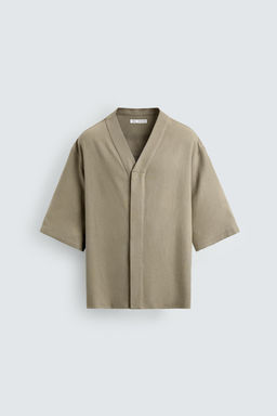 CAMISA RELAXED FIT VISCOSA - C??AMO / Vis?n - Zara фото 7