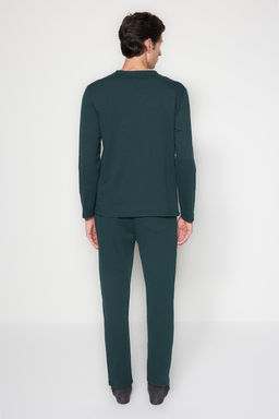 TRENDYOL MAN Lacivert Regular Fit Etiket Deteyl? Orme Pijama Tak?m? TMNAW24PT00029 - Trendyolmilla фото 6