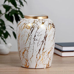 Ваза для цветов «Гелла», d=9.5 см, 15×20 см, керамика, белая