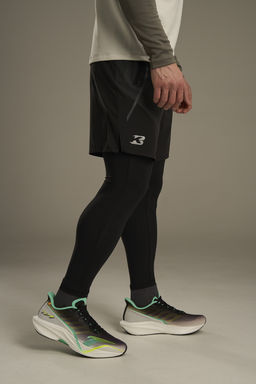 Тайтсы 2-в-1 Черный ANTA RUNNING 2 in 1 Pants фото 6