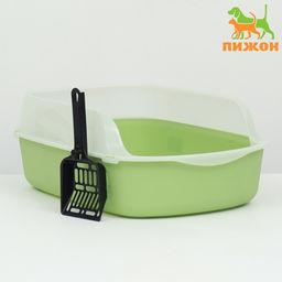 Туалет с бортом, 50×35×18 см, пластик, зелёный