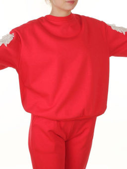 3416/3417 RED Костюм спортивный утепленный женский (95% хлопок, 5% эластан)