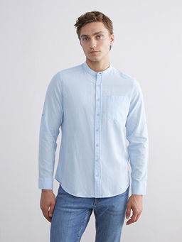 Regular Fit Hakim Yaka Uzun Kollu Poplin Erkek G?mlek