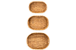 Набор 3 плетеных корзин 36,5*27*14 см, 34*22,5*12 см, 29,5*19,5*10,5 см, водный гиацинт