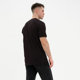 Футболка мужская, чёрная, размер 48