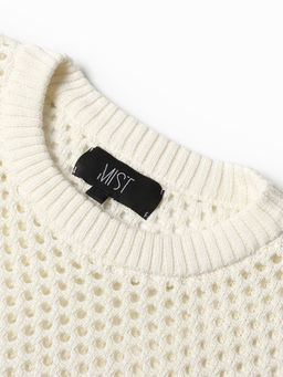 Джемпер сетка женский MIST Knitwear, размер 42 (S), цвет молочный
