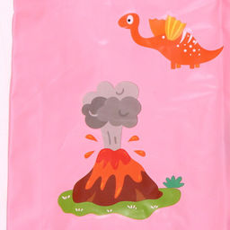 Дождевик-плащ детский "Рокки-Динозаврик" с капюшоном, рукава на резинке, цвет розовый, размер M(64*46см) ДоброСад