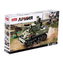Конструктор Армия ВОВ Sluban «Танк М3 Стюарт», 344 детали